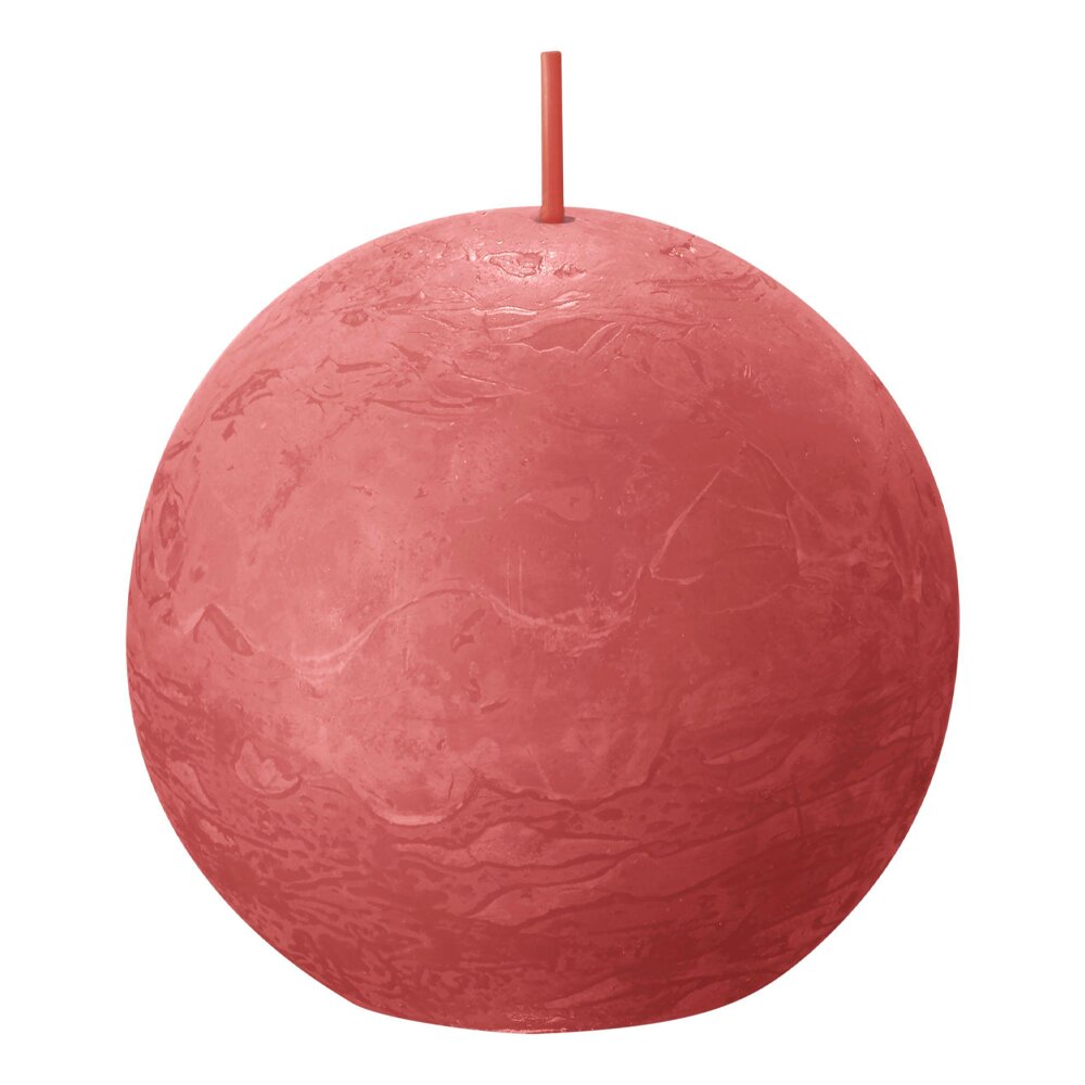 Vela Bola Rústica 76mm Rosa Flor 25h