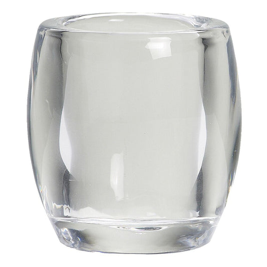 Porta Velas Vidro Oval 77x72mm Transparente Pack.6