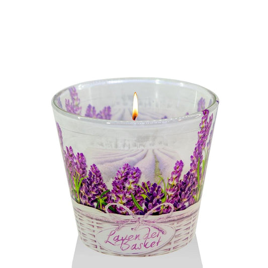 Vela Copo Aromático Cesto de Lavanda