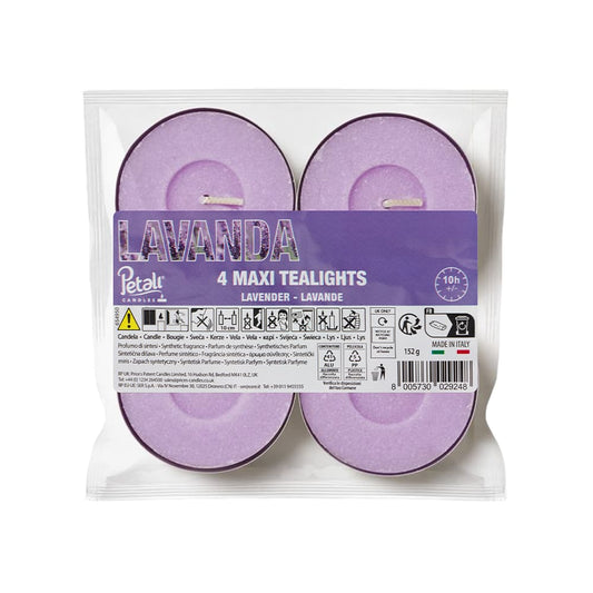Vela Maxi Tealight Aromático Pack.4 Lavanda 10h