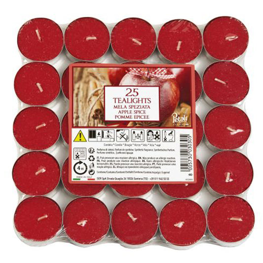 Vela Tealight Aromático Pack.25 Maçã & Especiarias 4h