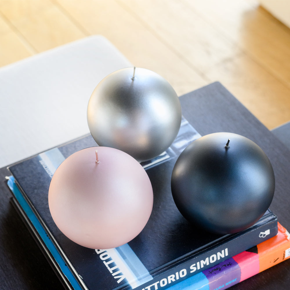 Vela Bola Velvet Firenze 120mm Rosa Claro 40h