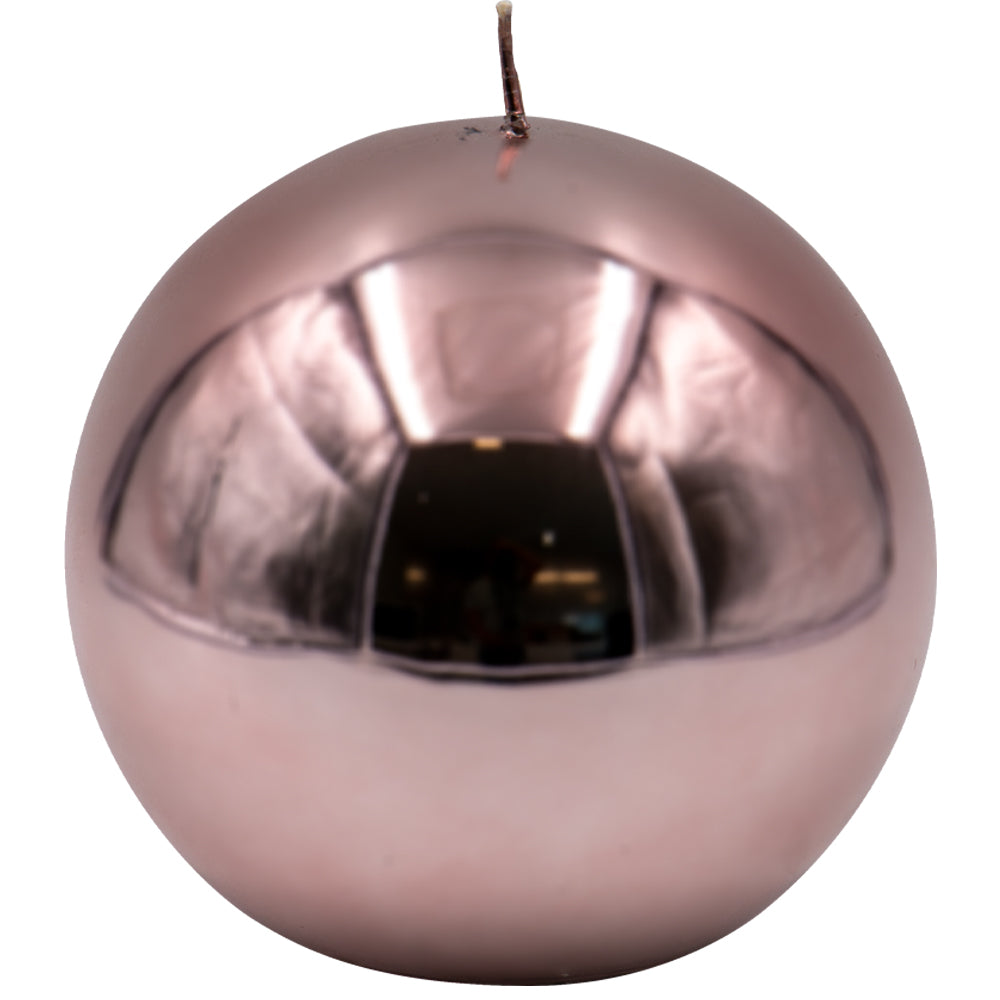 Vela Bola Firenze150mm Rosa Claro Metálico 50h