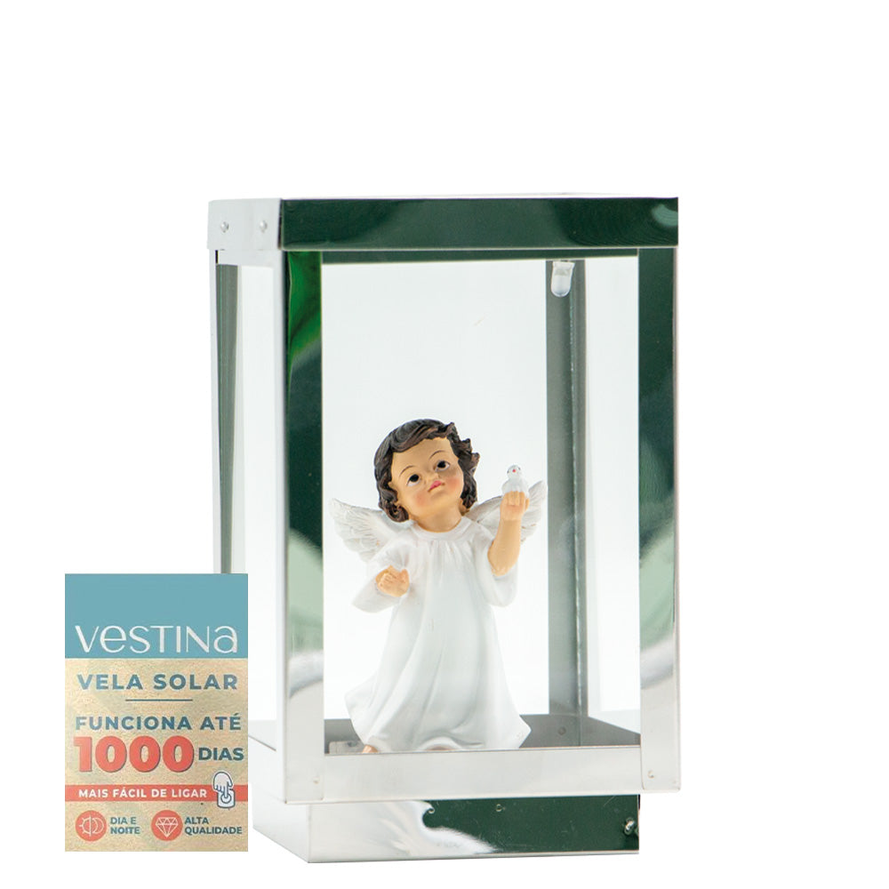 Vela Candeeiro Solar Anjo com Pomba