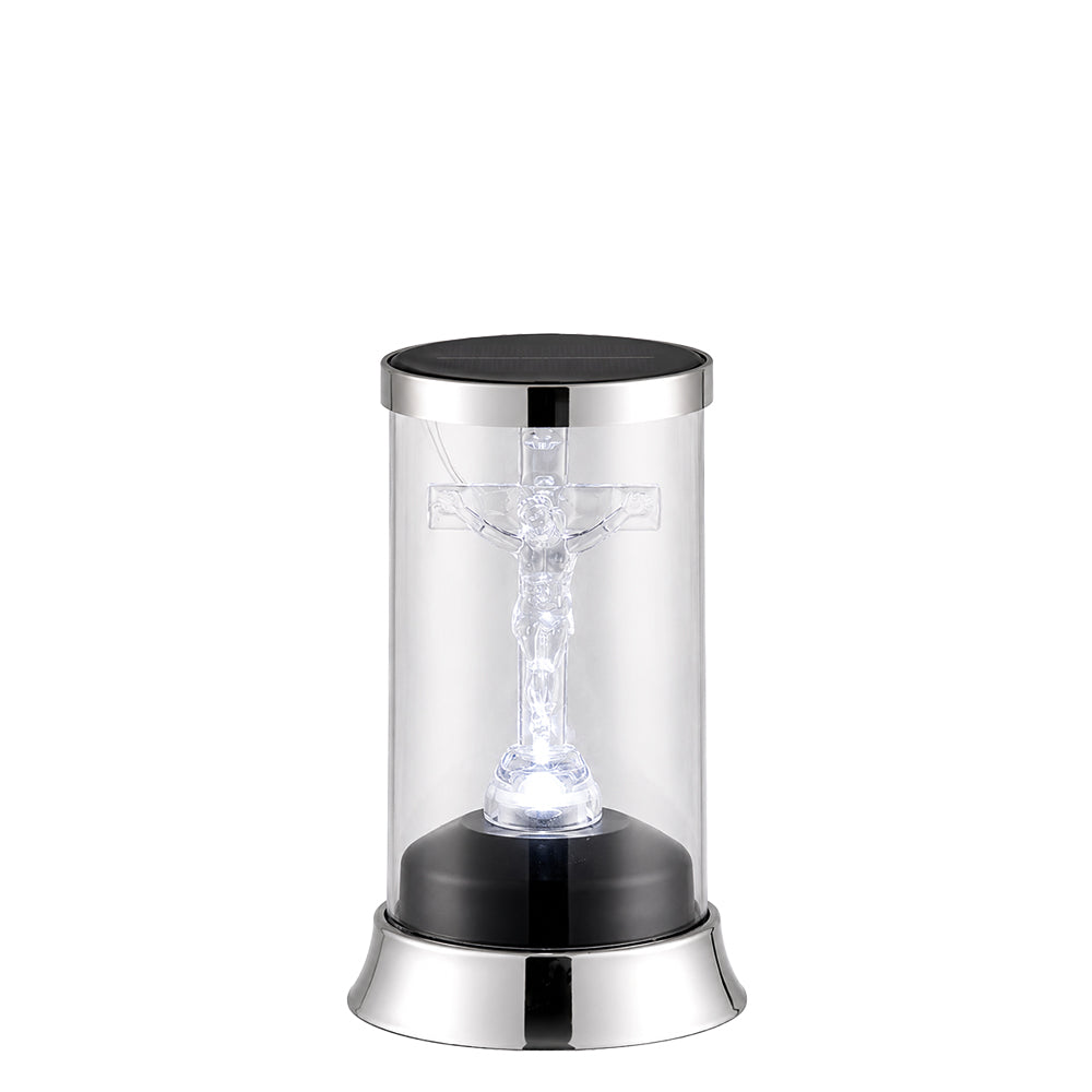 Vela Candeeiro Solar Cruz Prateado 1046