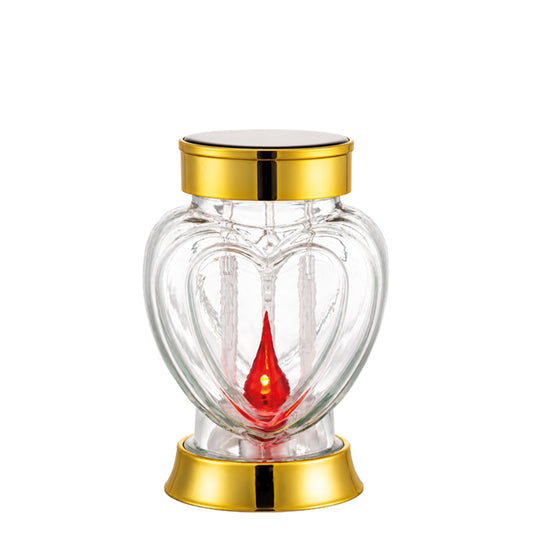 Vela Candeeiro Solar Coração Dourado 1057