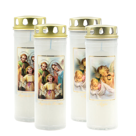 Pack 2 Velas Círios 60LL Eco Anjo + 2 Velas Círios 60LL Eco Sagrada Família