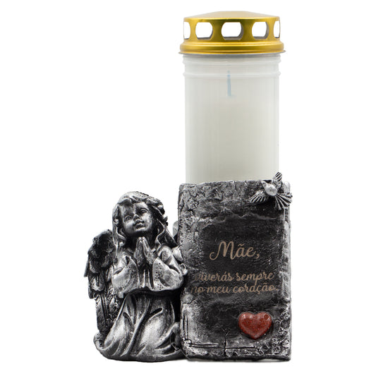 Porta Velas Papiro Mãe Prateado