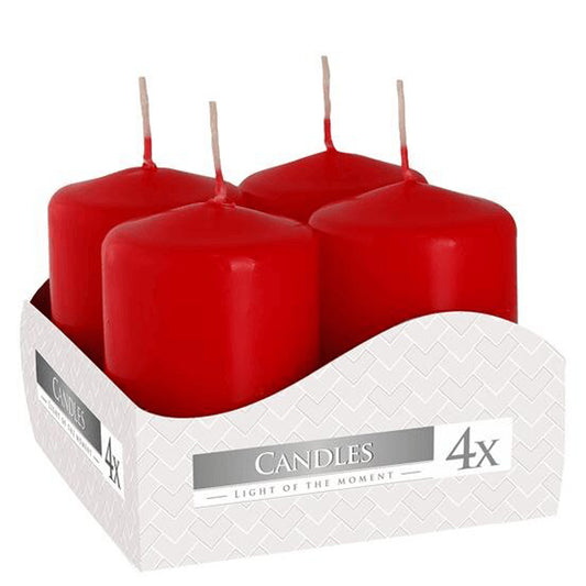 Vela Pilar Votiva 40/60 Pack.4 Vermelha 7h