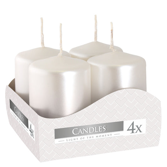 Vela Pilar Votiva SW40/60 Branca Metálico Pack.4