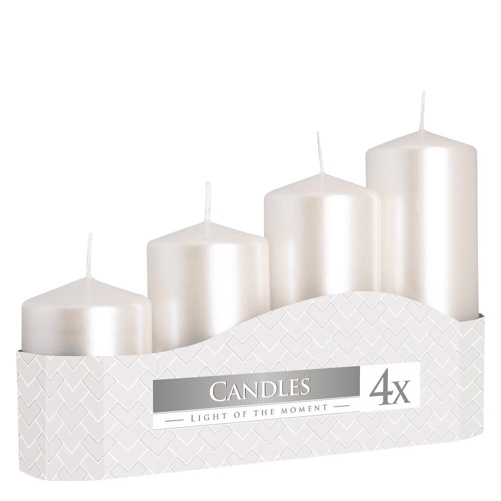 Vela Pilar SW50 Branca Metálico 4un.