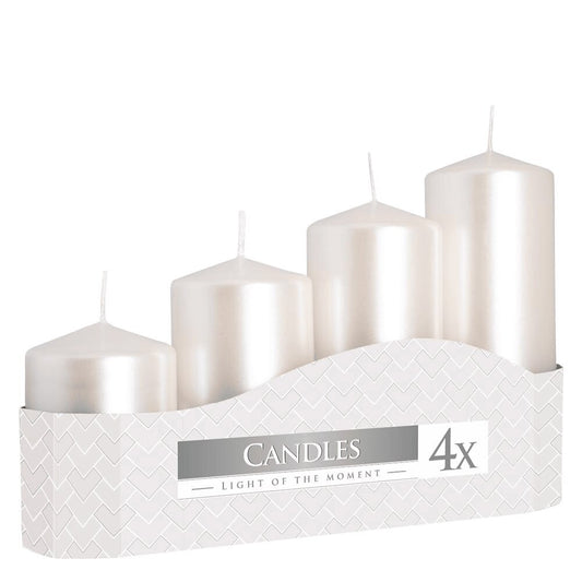 Vela Pilar SW50 Branca Metálico 4un.