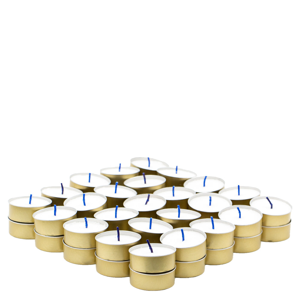 Vela Tealight Dourado 6 Horas Pack.50