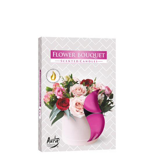 Vela Tealight Aromática Bouquet Flores Pack.6