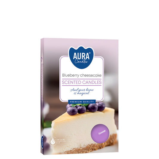 Vela Tealight Aromática Pack.6 Cheesecake Mirtilo 4h