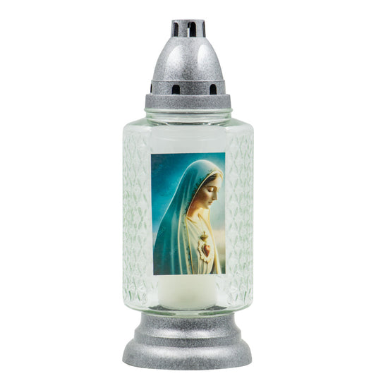 Vela Candeeiro Vidro VS808CM Coração Maria (Recarga 0160)