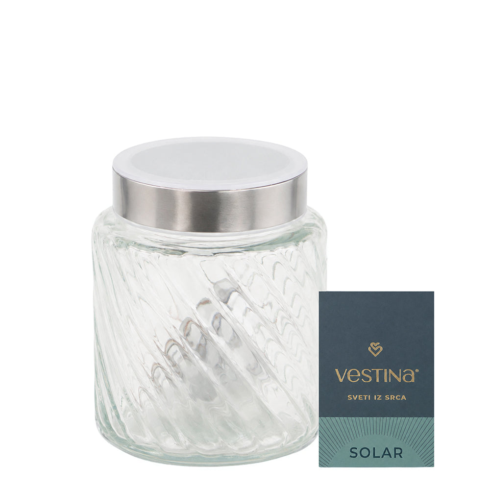 Vela Candeeiro Vidro Solar VSS1 Branco