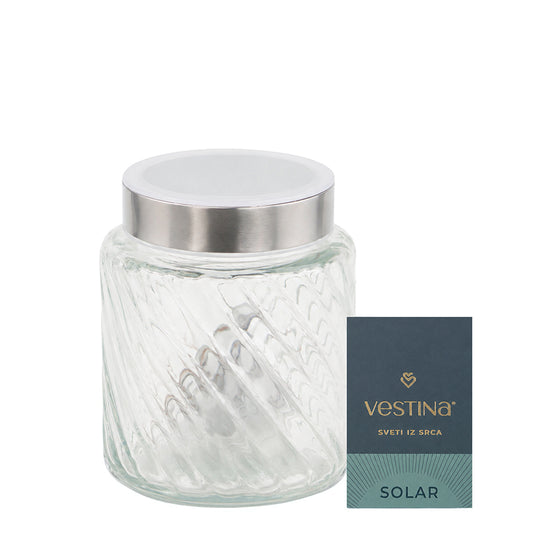 Vela Candeeiro Vidro Solar VSS1 Branco
